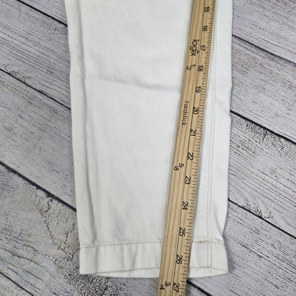 PAIGE Women's Pleated Carrot-Leg Jeans Vanilla Sky Size 25 - Picture 9 of 10